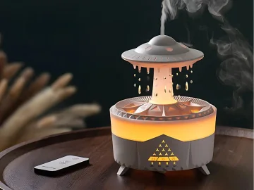 Овлажнител и ароматен дифузер UFO с RGB светлина, 350 ml
