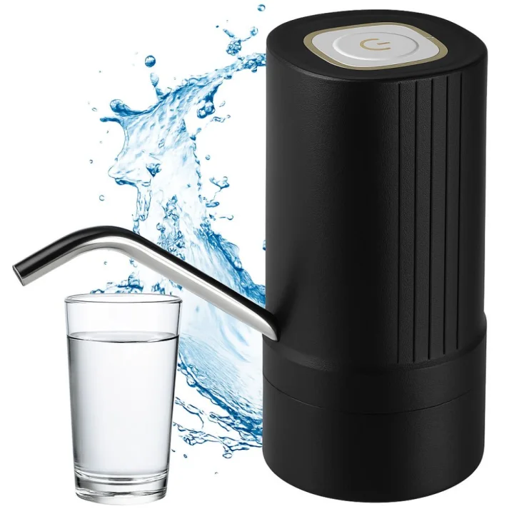 Електрическа помпа за бутилка вода 5 и 18,9 л, 1200 mAh, черна