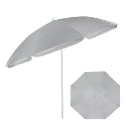 Плажен чадър с ветроустойчива сребриста метална рамка - 1,80 м
