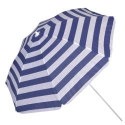 Плажен чадър синьо бяло на райе - 1.80 метра