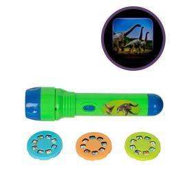 Детски ръчен проектор с динозаври - 3 различни диска - 9.5 х 4 х 17 см.
