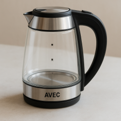 Електрическа кана за вода - стъклена INOX - 1800 мл.