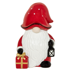 Коледна кутия за бисквити - Керамично Джудже - 18 x 17 x 25 см.