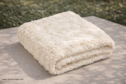 Пухкава Кувертюра за диван или фотьойл - Бяло - 160 x 130 см.