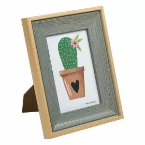 Рамка за снимка - дървена - двойна - със стойка - 10 x 15 см.