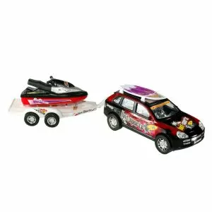 Джип - Off Road - червен - с ремарке, джет и сърф
