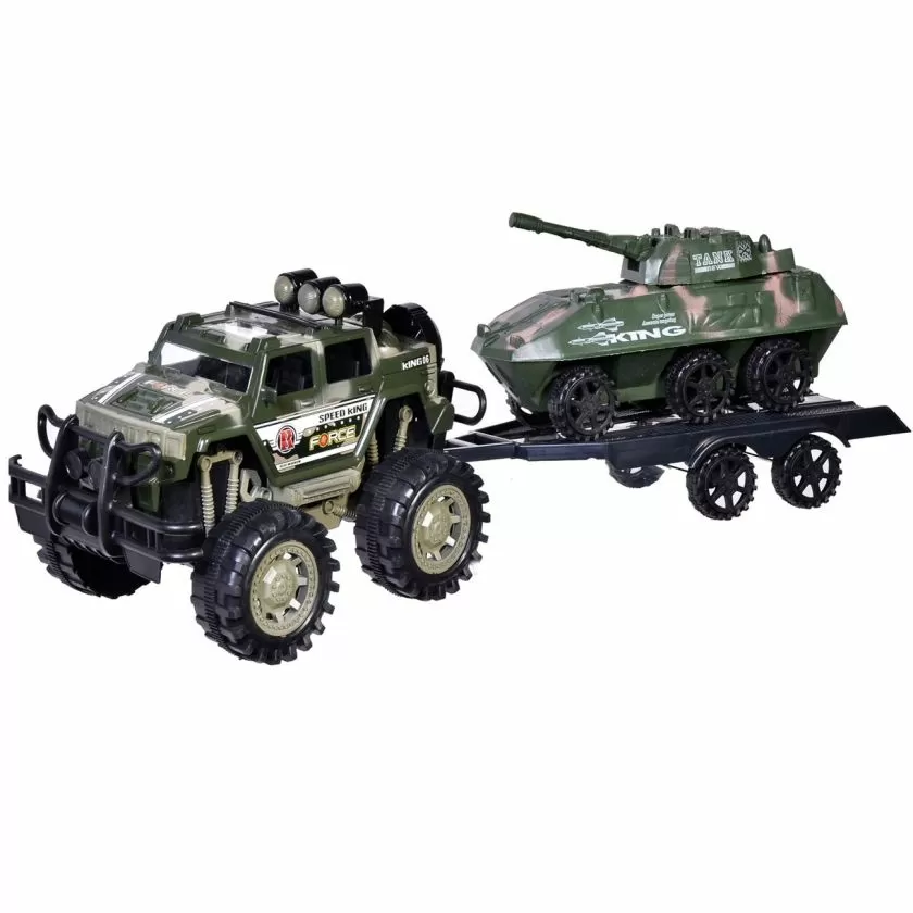 Военен джип + танк - 52 см.