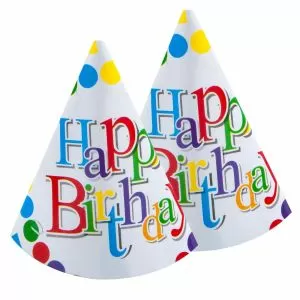 Парти шапки - Happy Birthday - 6 бр.