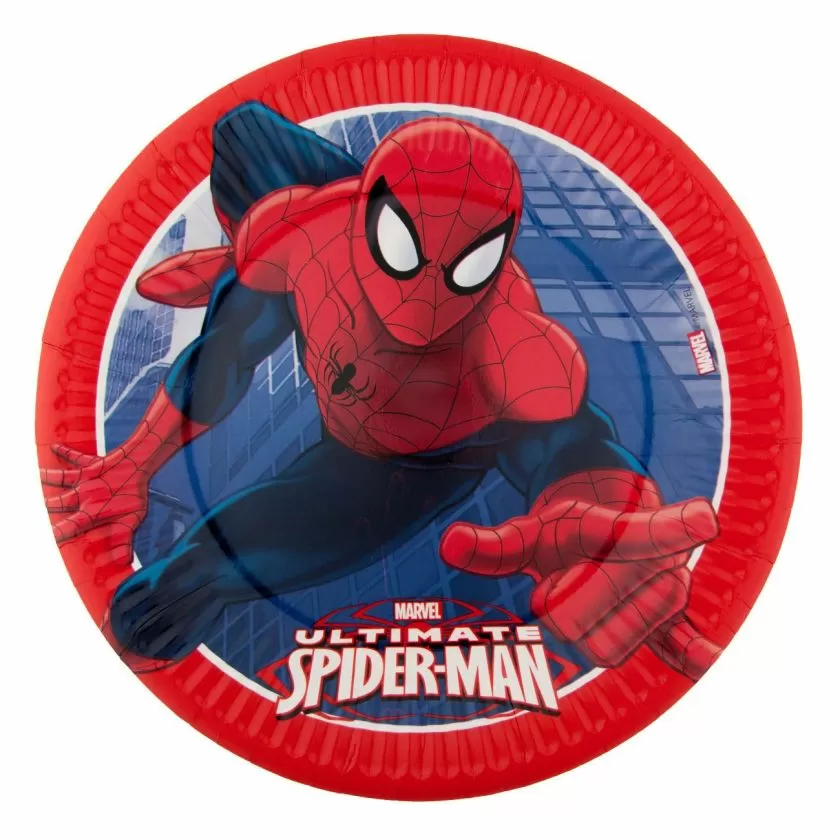 Парти чинии - SPIDERMAN - картонени - 20 см. - 15 бр.
