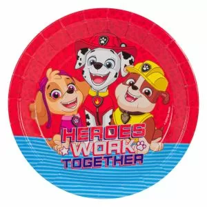 Парти чинии - PAW PATROL - картонени - 23 см. - 6 бр.