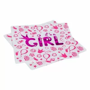 Парти салфетки - It's a Girl - 33 х 33 см. - 12 бр.