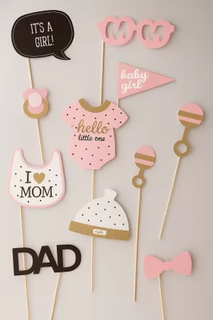 Парти аксесоари за снимки - It's A Girl - 10 бр.