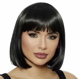Карнавална перука - черна - късо каре