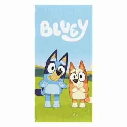 Детска памучна плажна кърпа Bluey - Синя - 70 x 140 см.