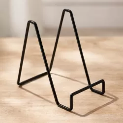 Метална стойка за снимки и картини - Черна -12 x 8 x 12 см.