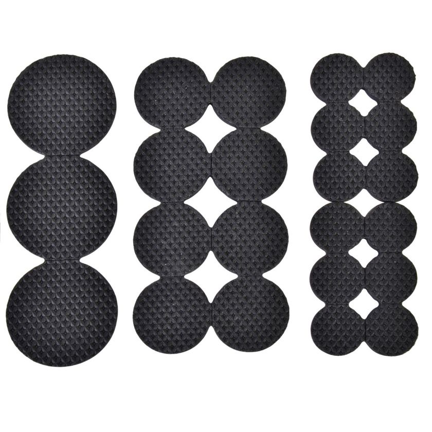 Самозалепващи подложки за мебели - черни - кръгли - 52 бр.