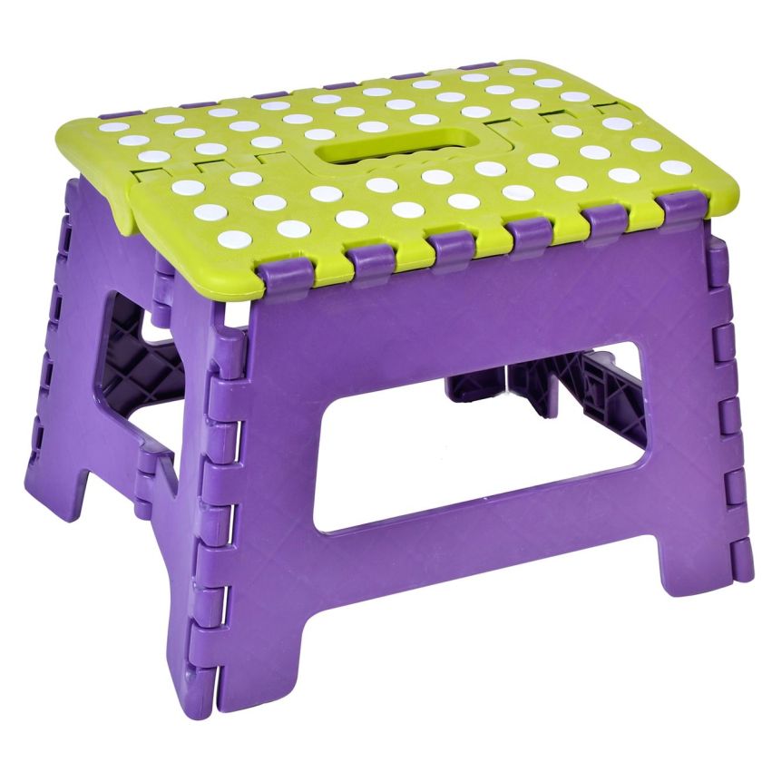 Сгъваем стол - пластмасов - лилаво и зелено - 31 см.