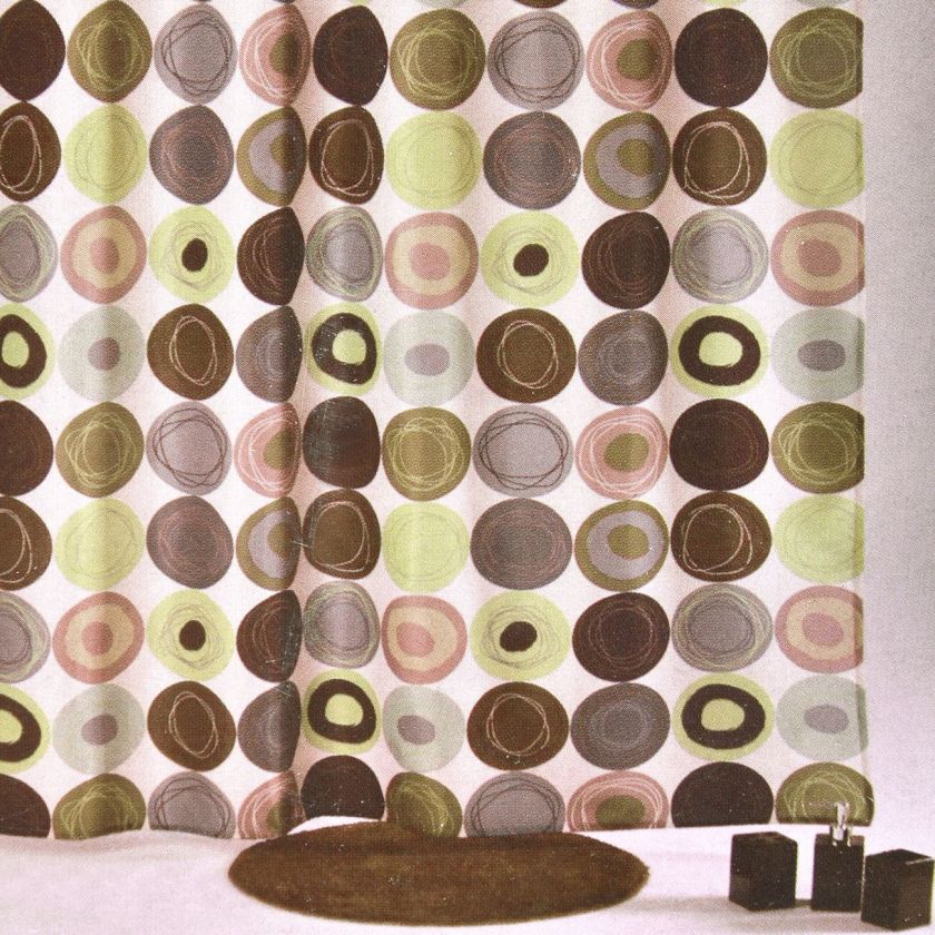Завеса за баня - кафяви кръгове - 180 х 180 см.