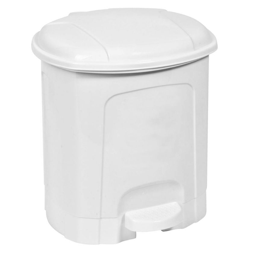 Кош за отпадъци за баня - пластмасов - бял - 5.5 л.