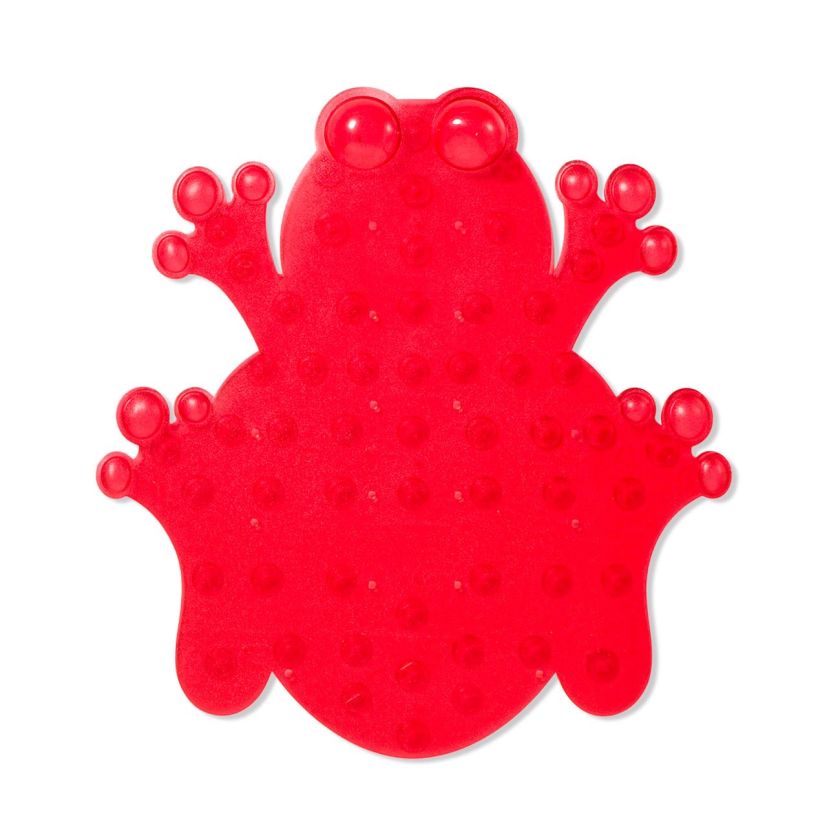 Противоплъзгаща постелка - червена - жаба - 34 х 36 см.