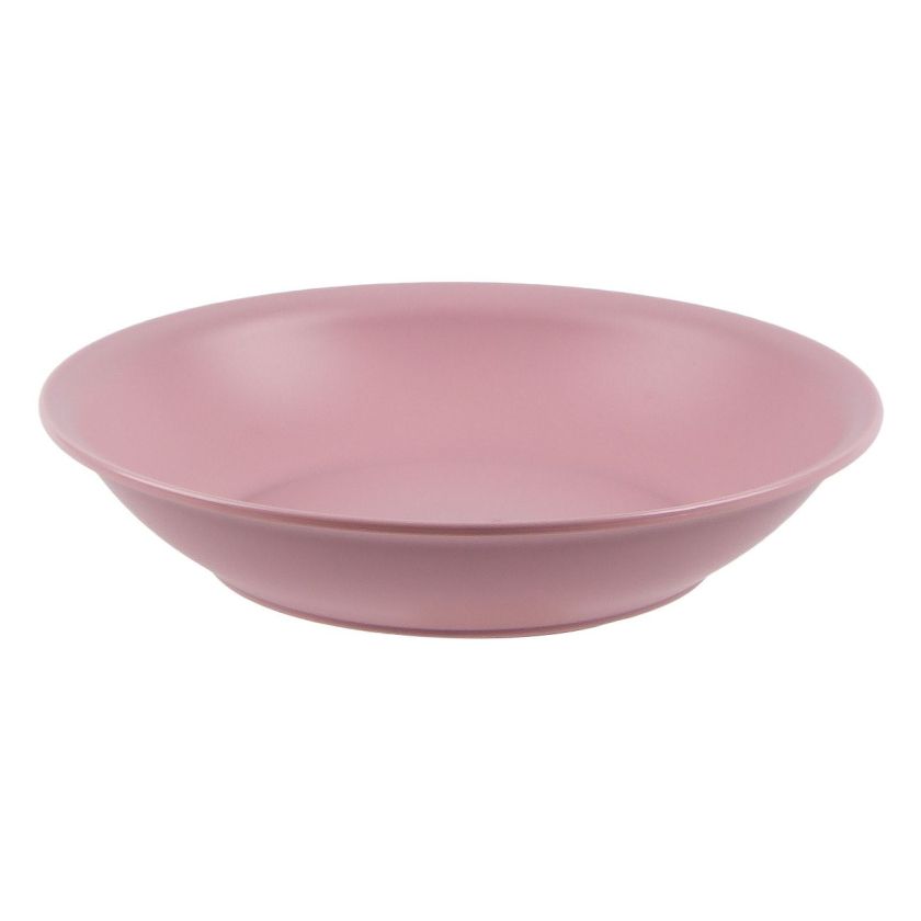 Пластмасова чиния - дълбока - розова - 28 см.