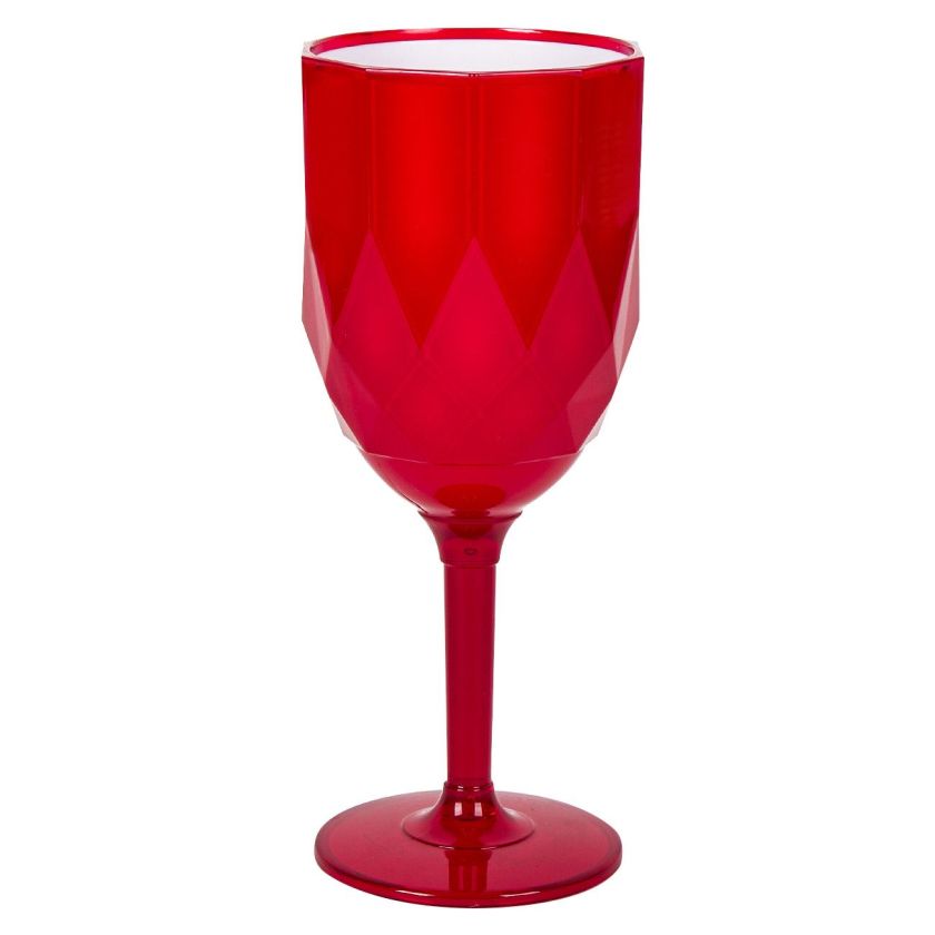 Чаша за вино - пластмасова - червено-бяла - 350 мл.