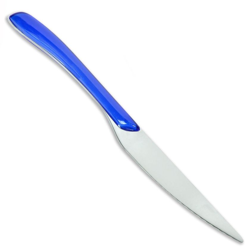Нож за хранене - метален - синя дръжка - 24 см.