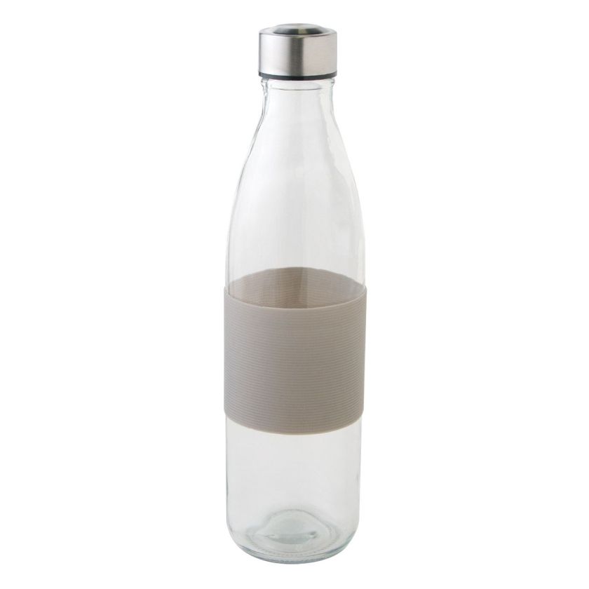 Стъклена бутилка за вода - силиконова ръкохватка - 1 л.
