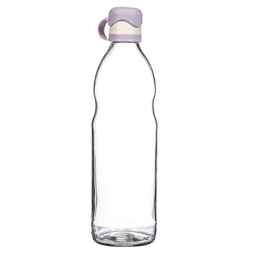 Стъклена бутилка за вода - подвижна тапа - 1 л.