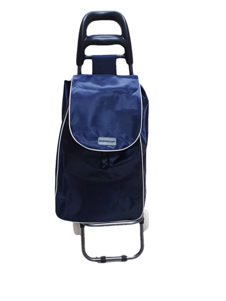Пазарска чанта с колелца - синя