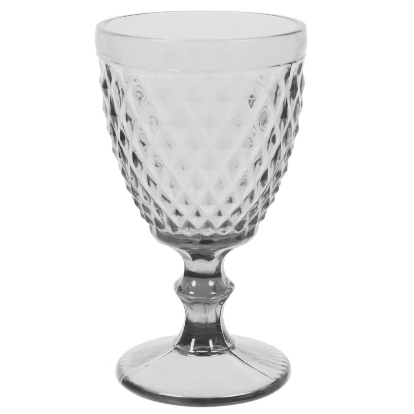 Чаша със столче - стъклена - релефна - Diamond - 230 мл.