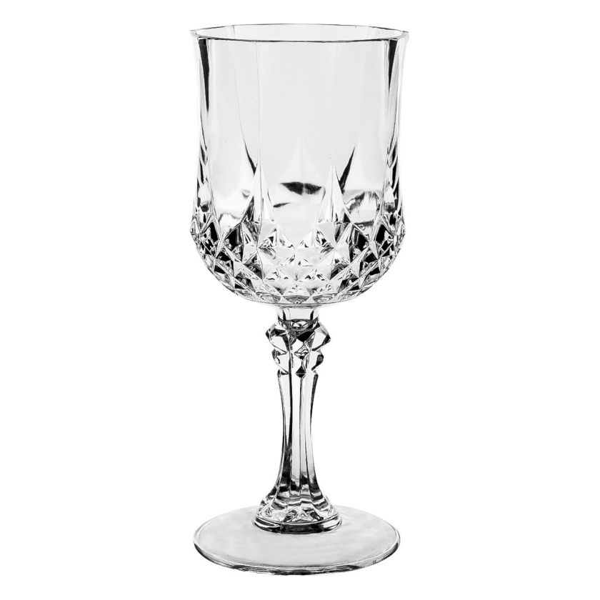 Чаша за вино - пластмасова - прозрачна - релефна - 225 мл.