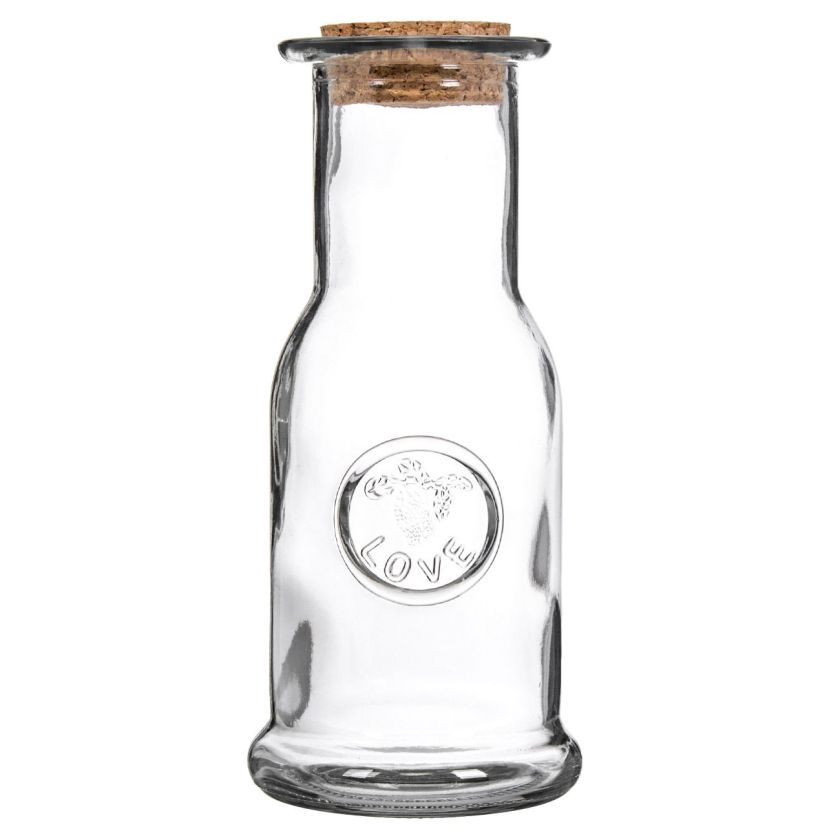Стъклена бутилка - Love - коркова тапа - 375 мл.