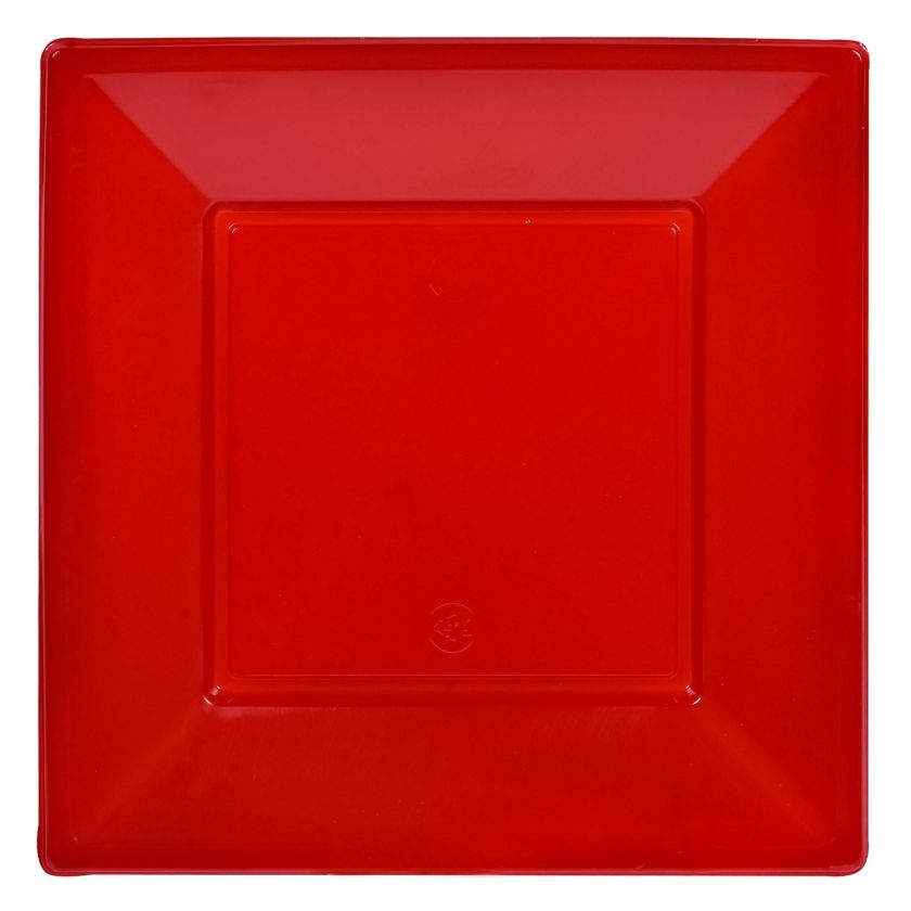 Квадратни чинии - пластмасови - червени - 8 бр.