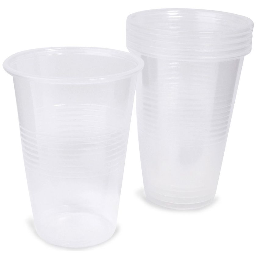 Чаши за еднократна употреба - пластмасови - прозрачни - 480 мл. - 8 бр.