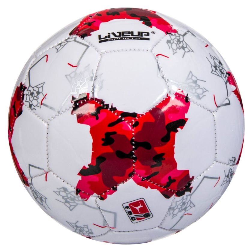Детска футболна топка - бяло и червено - 14.5 см.
