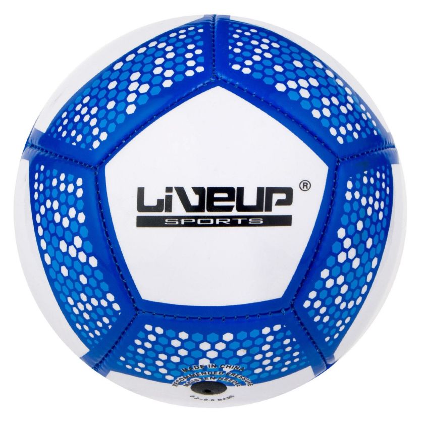 Детска футболна топка - бяло и синьо - 14.5 см.