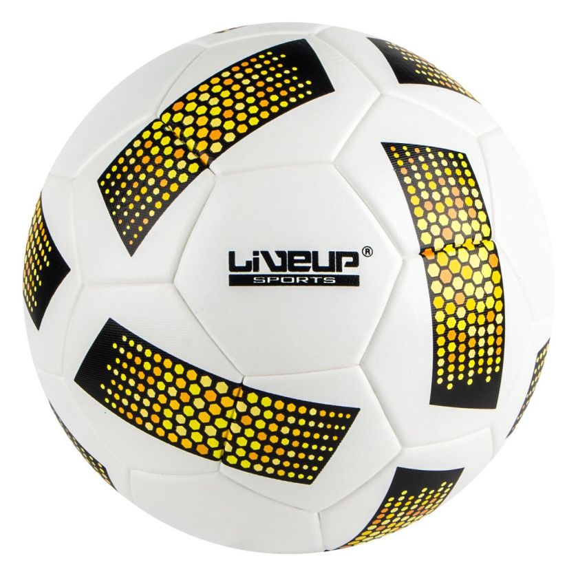 Футболна топка - бяло и златисто - 22.6 см.