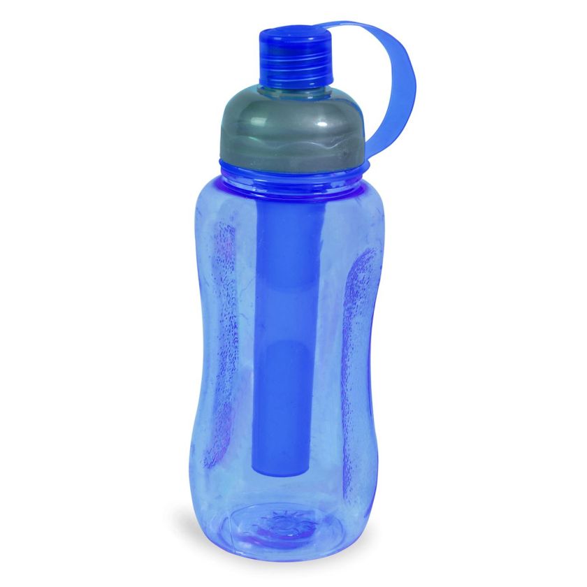 Бутилка за вода с инфузер - пластмасова - синя - 600 мл.