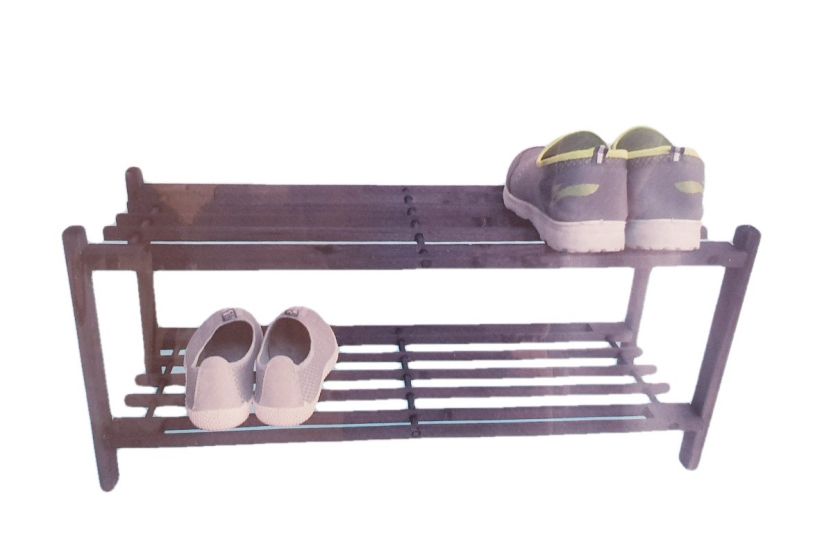 Етажерка за обувки - дървена - 2 нива - 30 см.