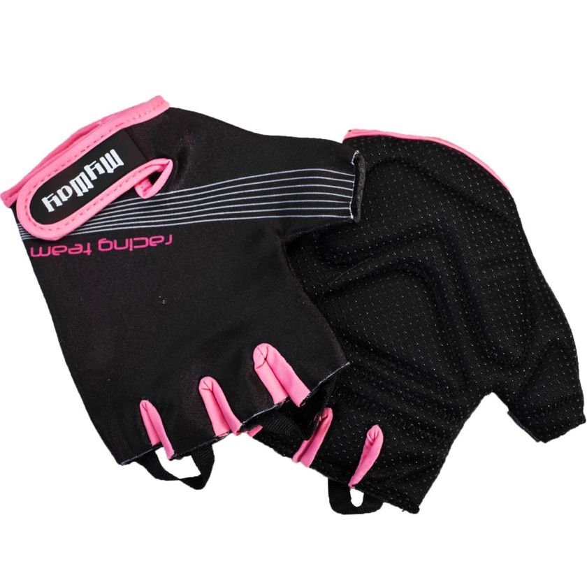 Дамски ръкавици за колоездене - черно и розово