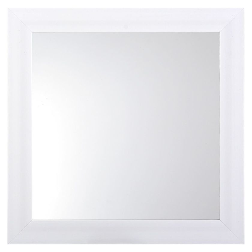 Стенно огледало - квадратно - бяло - 36 х 36 см.