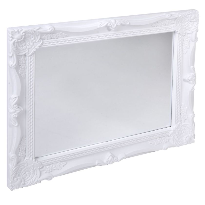 Стенно огледало - правоъгълно - бяло - 40 х 35 см.