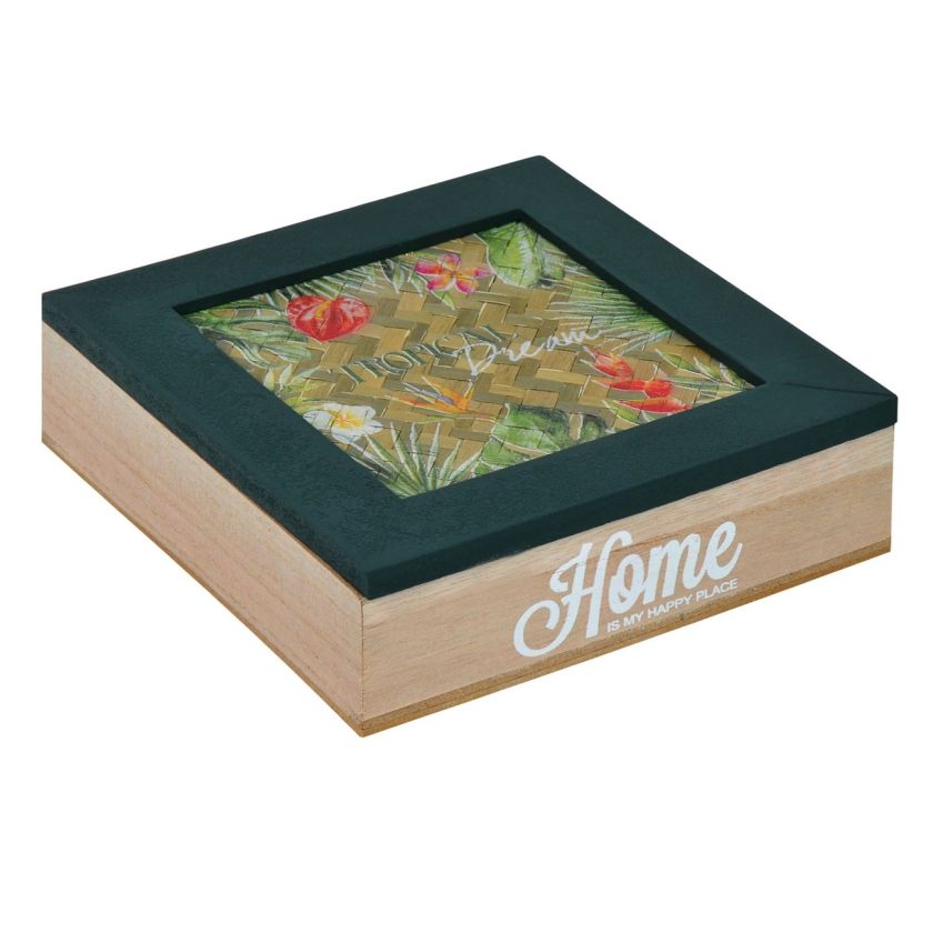Декоративна кутия за съхранение - зелена - 16 х 16 см.