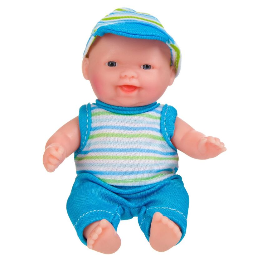 Кукла бебе - син панталон - 13 см.