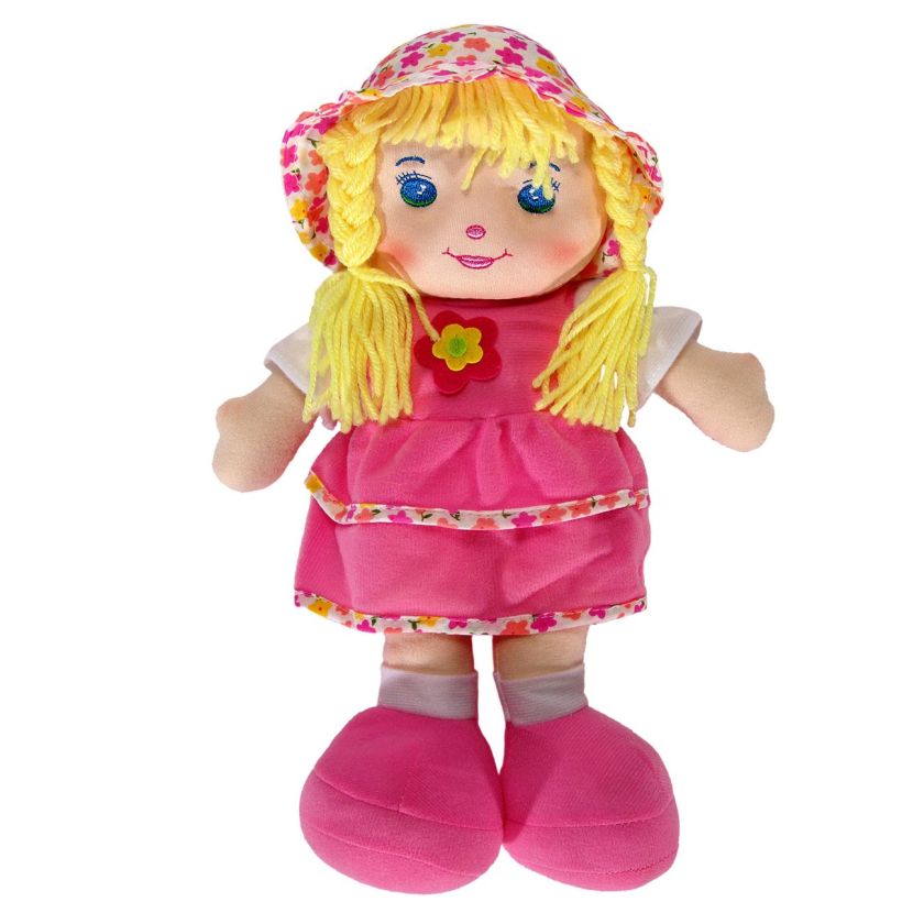 Текстилна кукла - момиче - розова - 28 см.