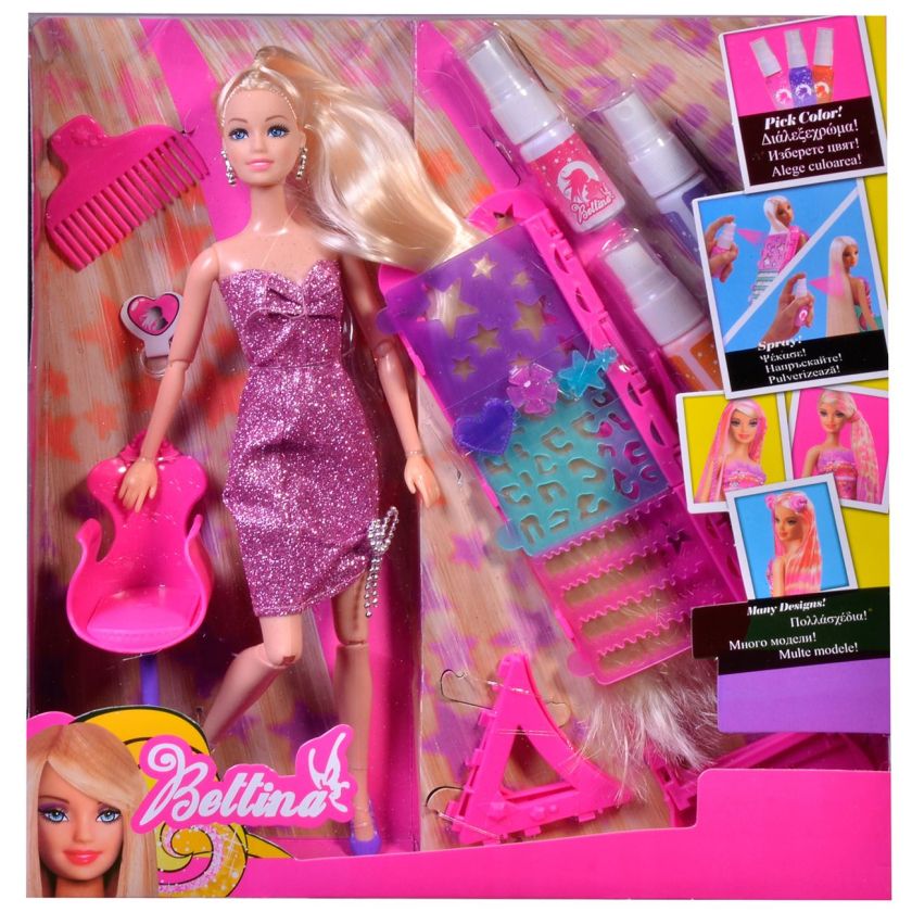Кукла с цветни спрейове за коса и аксесоари - 29 см.