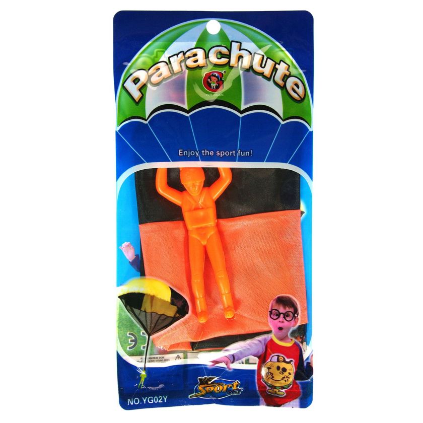 Фигурка - парашутист с парашут - оранжева