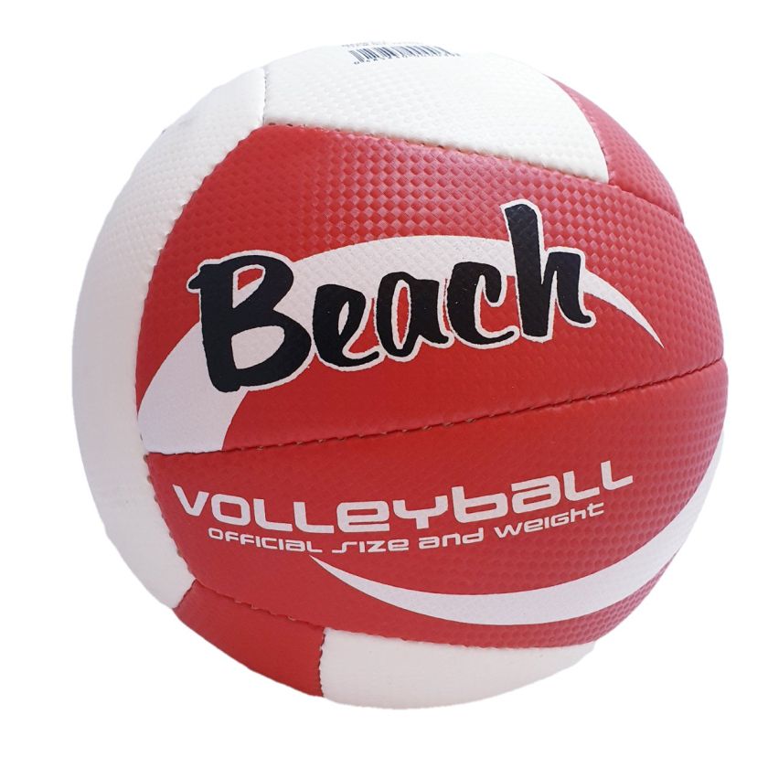 Топка за плажен волейбол - бяло и червено