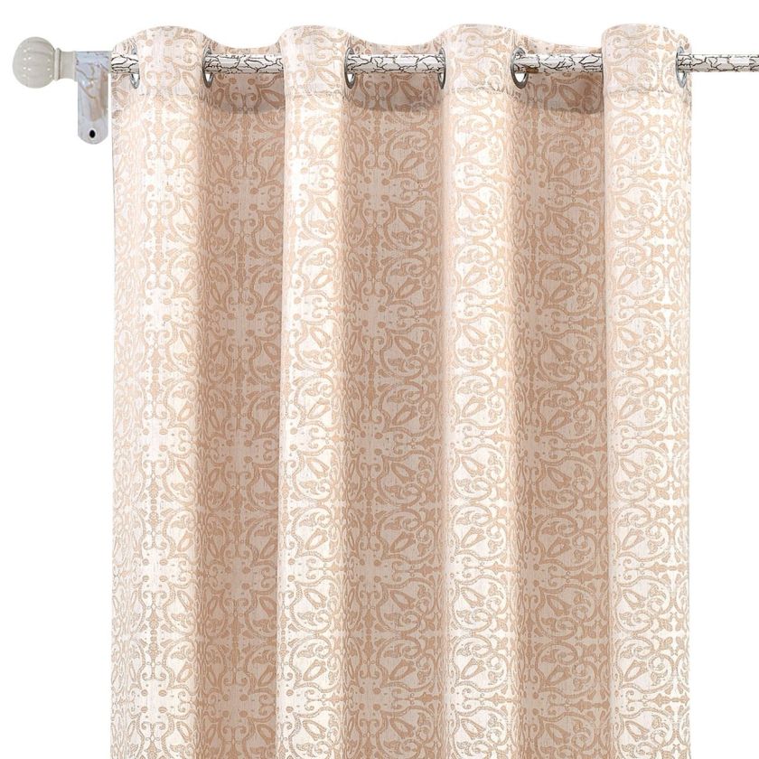 Завеса - бежова - марокански шарки - 140 х 250 см.